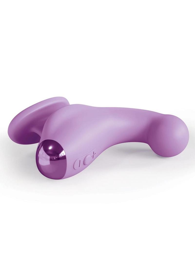 Jimmyjane Curved Gripp Rechargeable Silicone Dual Stimulating Vibrator - Purple