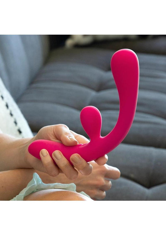 Jimmyjane Reflexx Rabbit 3 Rechargeable Silicone Vibrator - Fuchsia/Pink