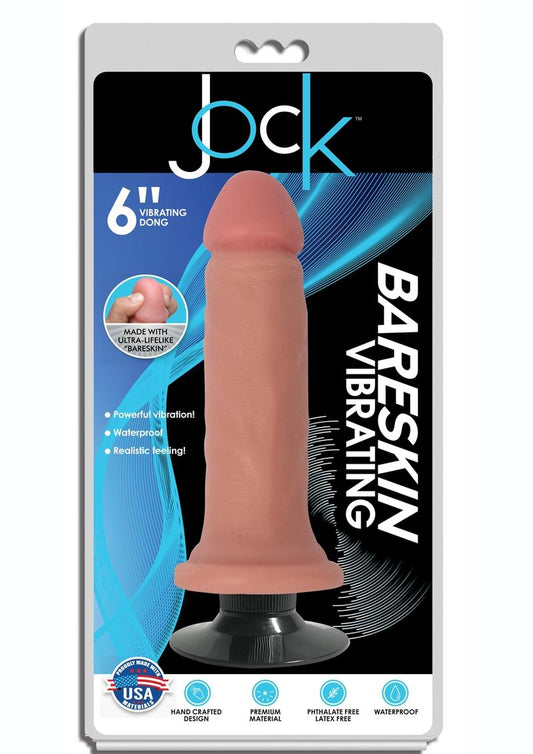 Jock Bareskin Realistic Vibrating Dong - Vanilla - 6in