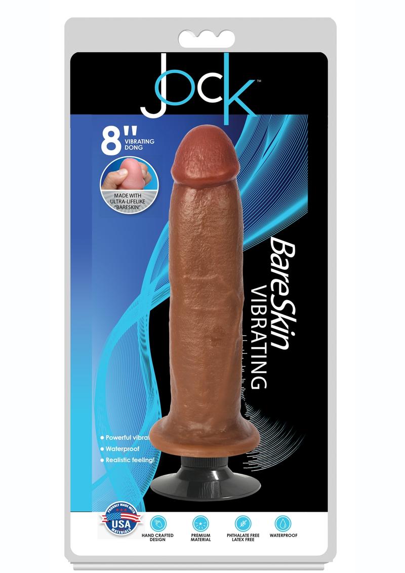 Jock Bareskin Realistic Vibrating Dong - Caramel - 8in