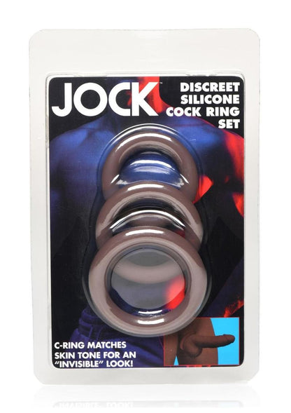 Jock Discrete Silicone Cock Ring - Chocolate - Set