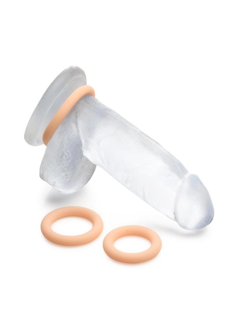 Jock Discrete Silicone Cock Ring - Vanilla - Set