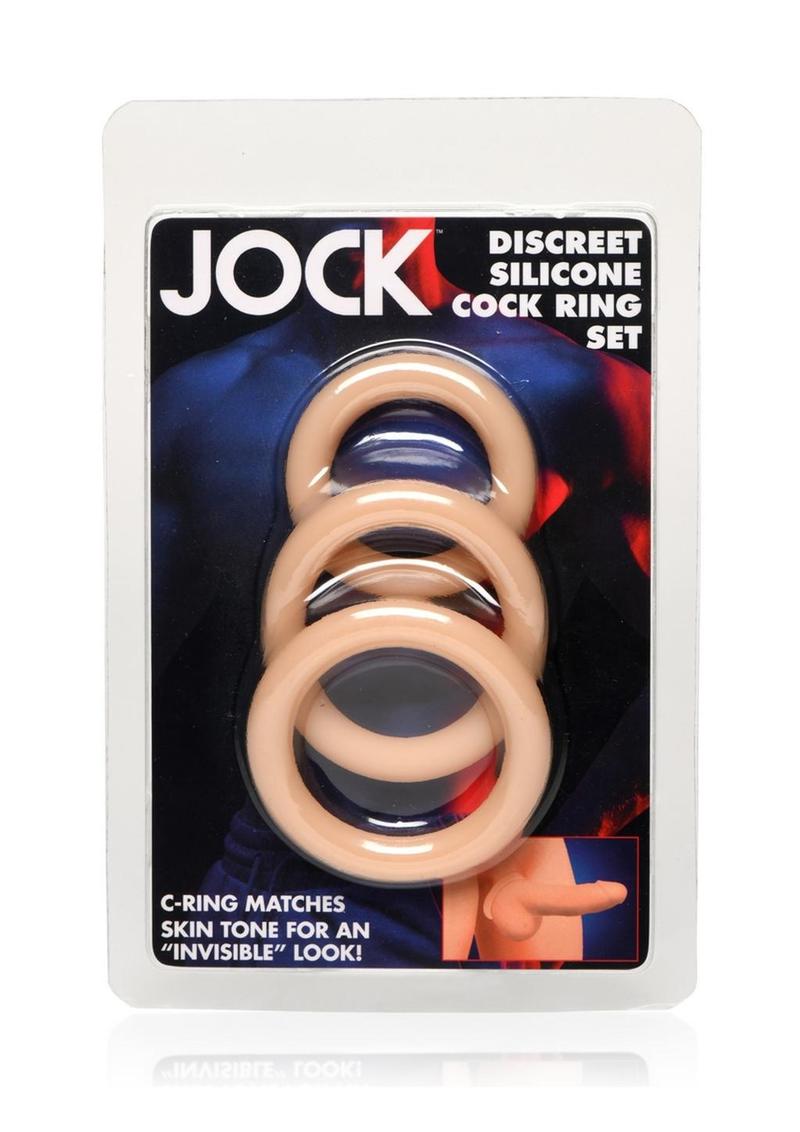 Jock Discrete Silicone Cock Ring - Vanilla - Set