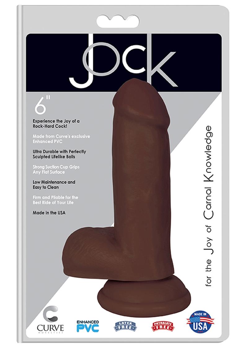 Jock Realistic Dildo with Balls - Chocolate - 6in