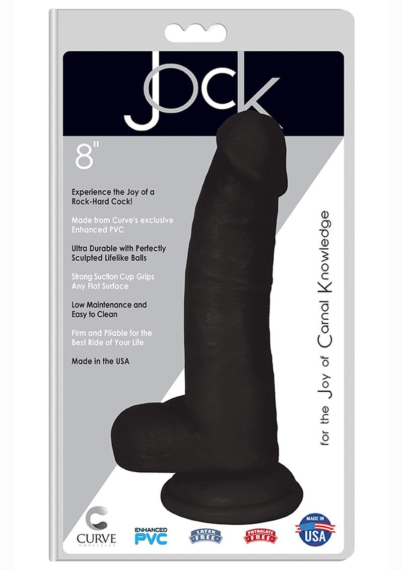 Jock Realistic Dildo with Balls - Black - 8in