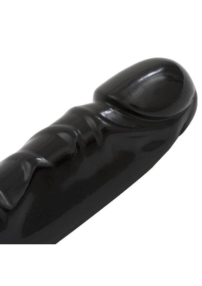 Jr. Veined Double Header Dildo - Black - 12in