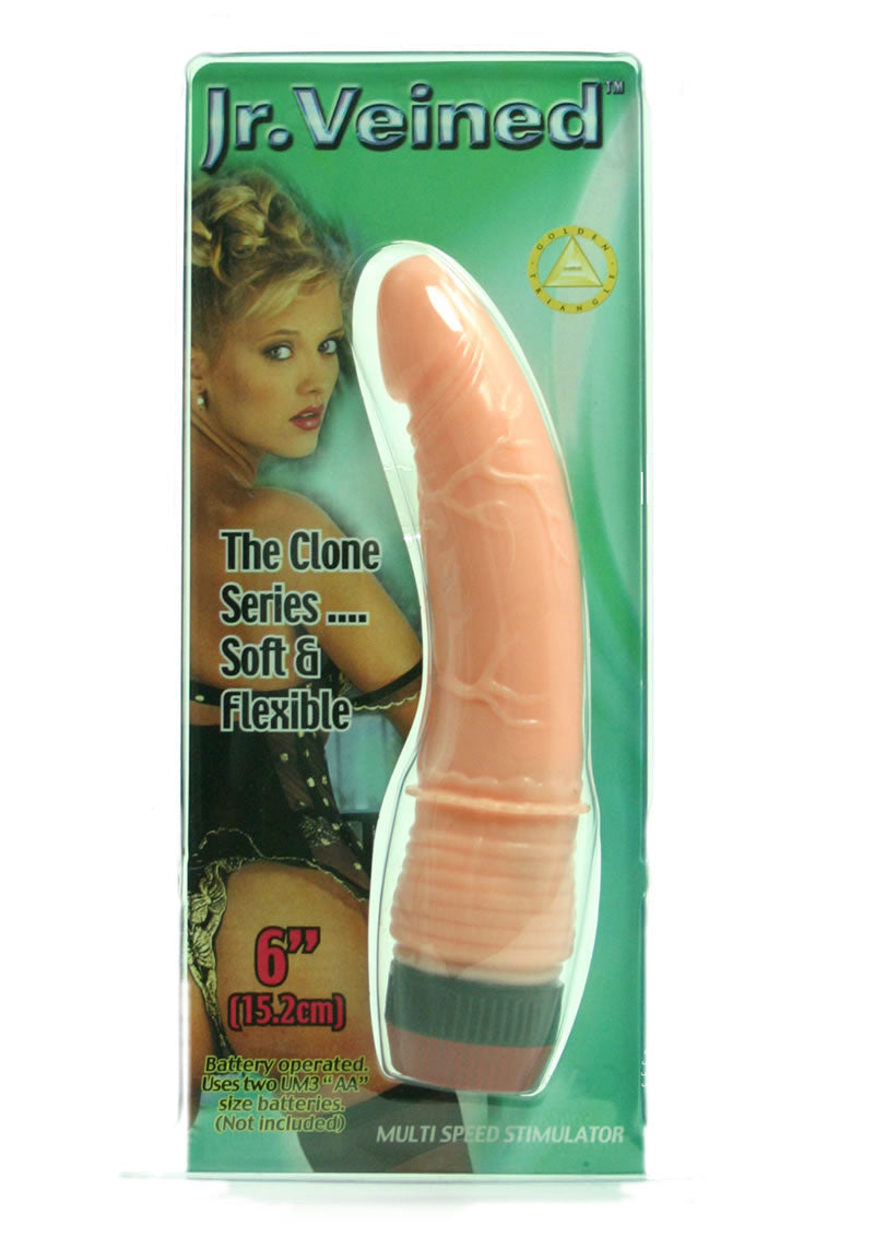 Jr Veined Realistic Vibrator - Vanilla - 6in