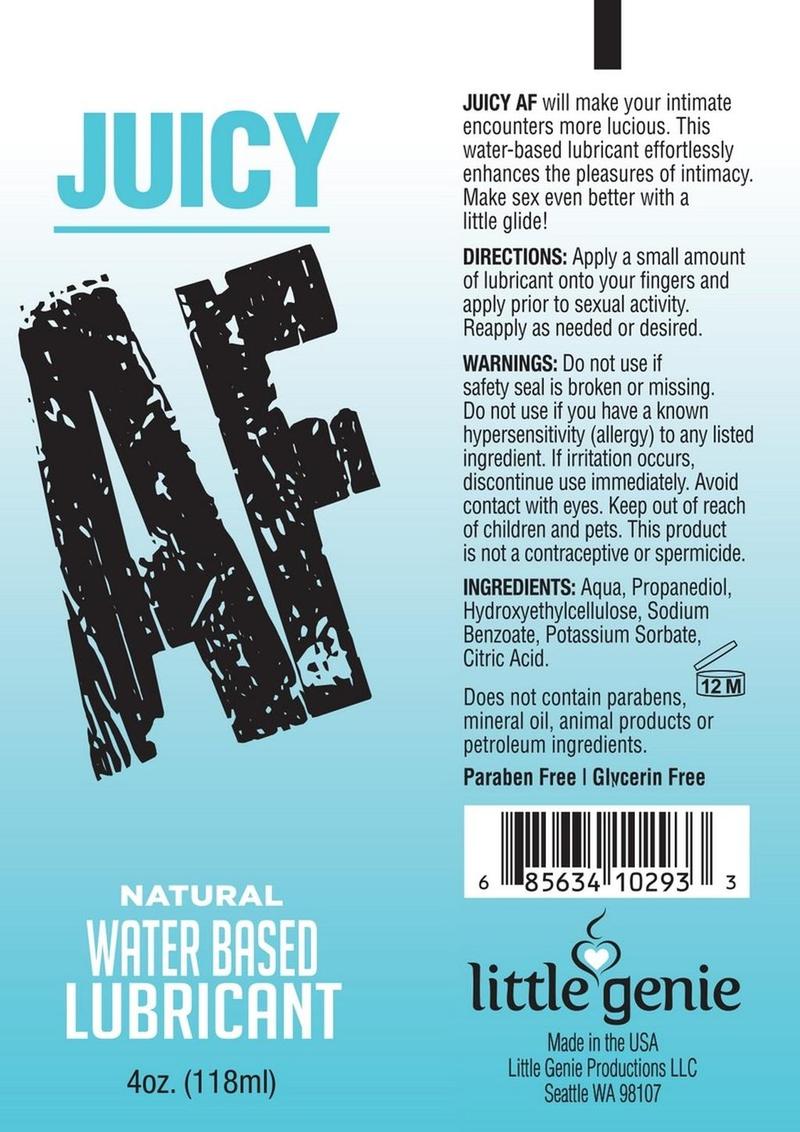 Juicy AF Natural Water Based Lubricant - 4oz