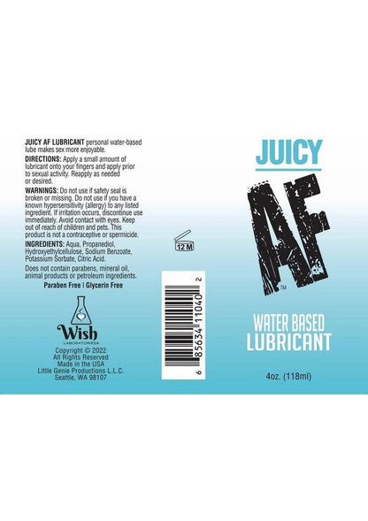 Juicy AF Water Based Lubricant - 4oz