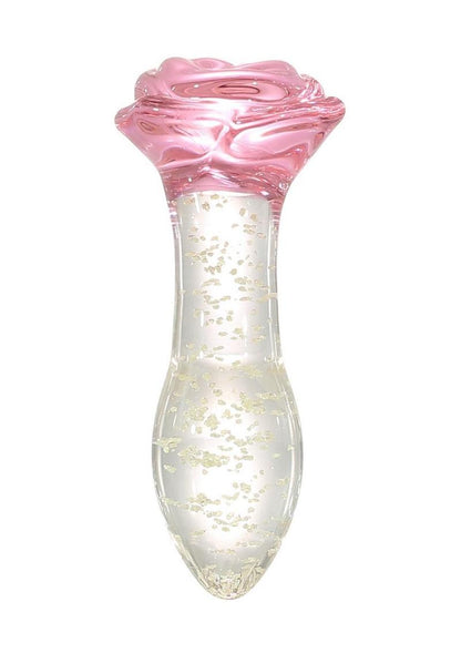 Juicy Glass Rose Glow In The Dark Butt Plug