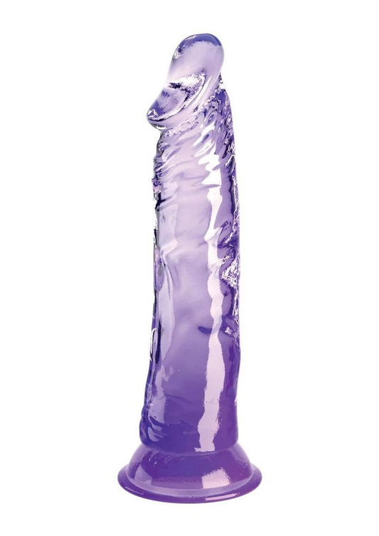 King Cock Clear Dildo - Clear/Purple - 8in