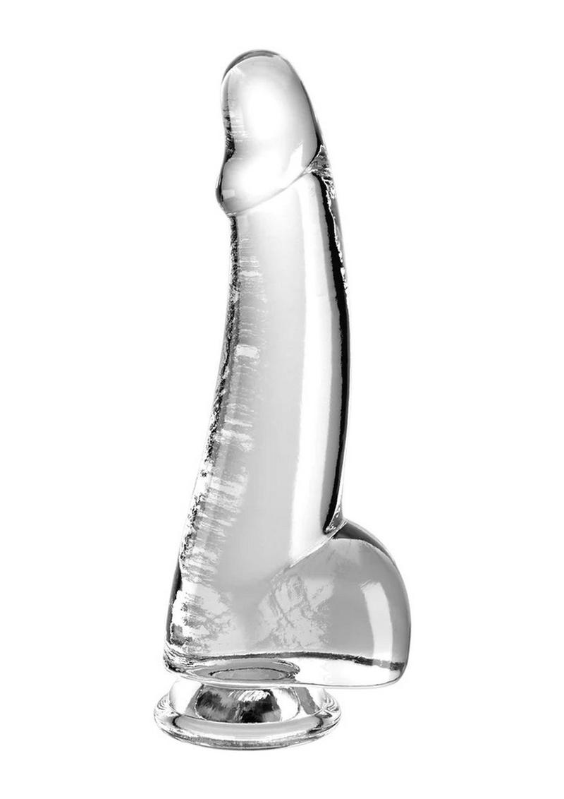 King Cock Clear Dildo with Balls - Clear - 7.5in