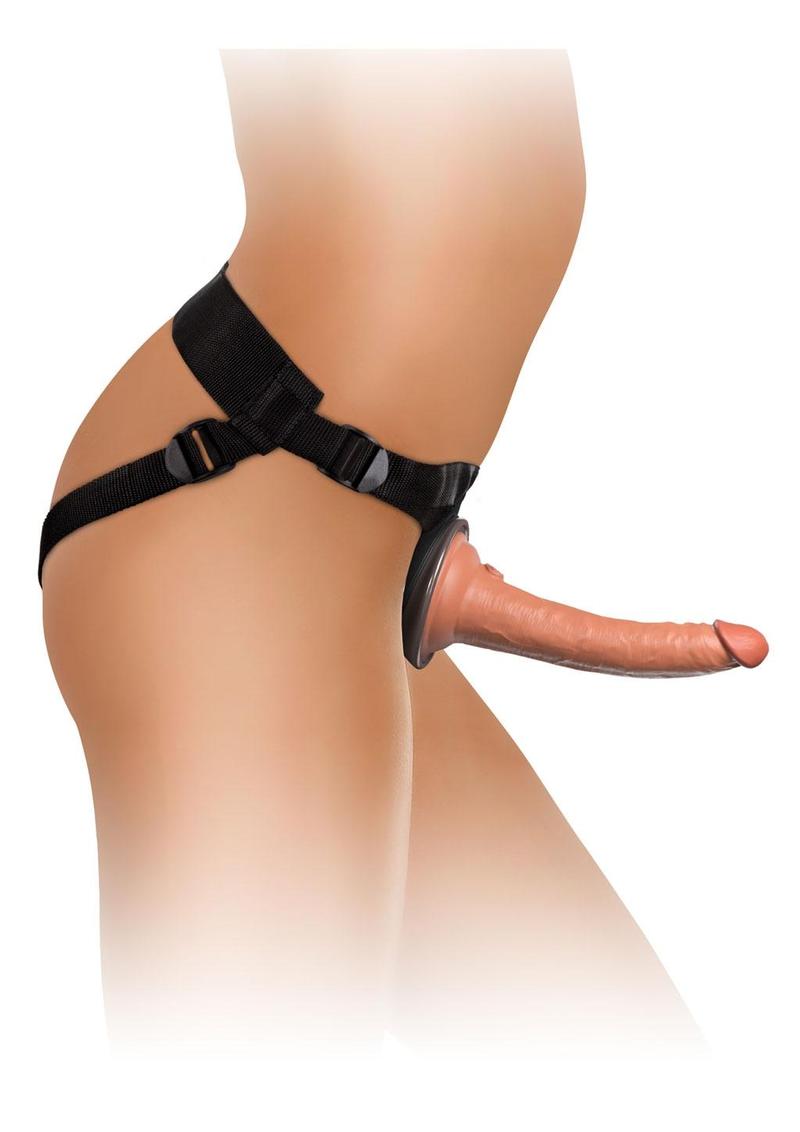 King Cock Comfy Silicone Body Dock Strap-On Kit with Dildo - Black/Caramel - 7in