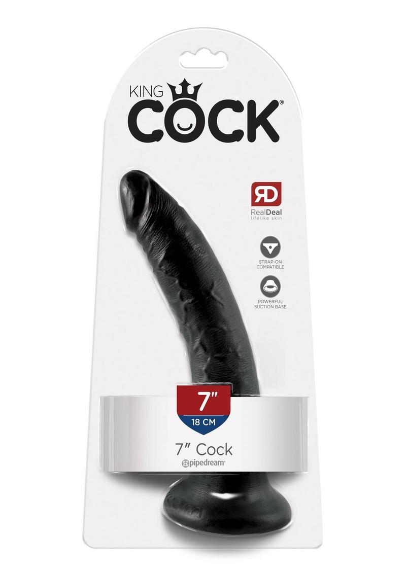 King Cock Dildo - Black - 7in