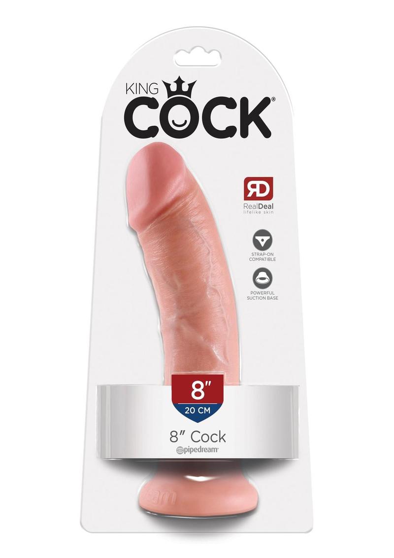 King Cock Dildo - Flesh/Vanilla - 8in