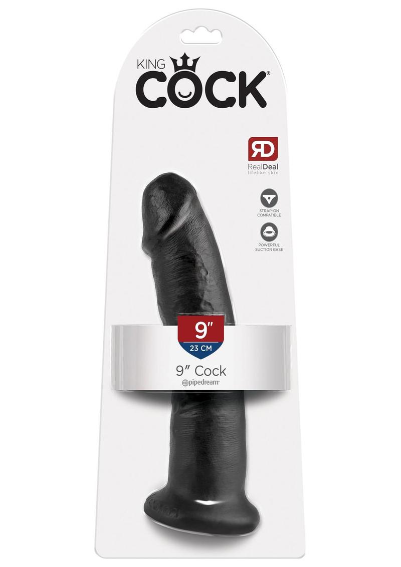 King Cock Dildo - Black - 9in