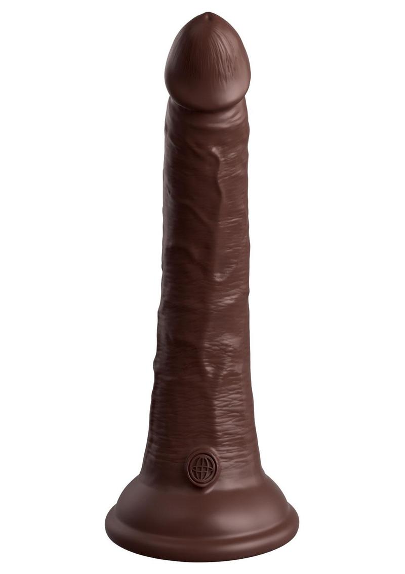 King Cock Elite Dual Density Silicone Dildo - Chocolate - 7in