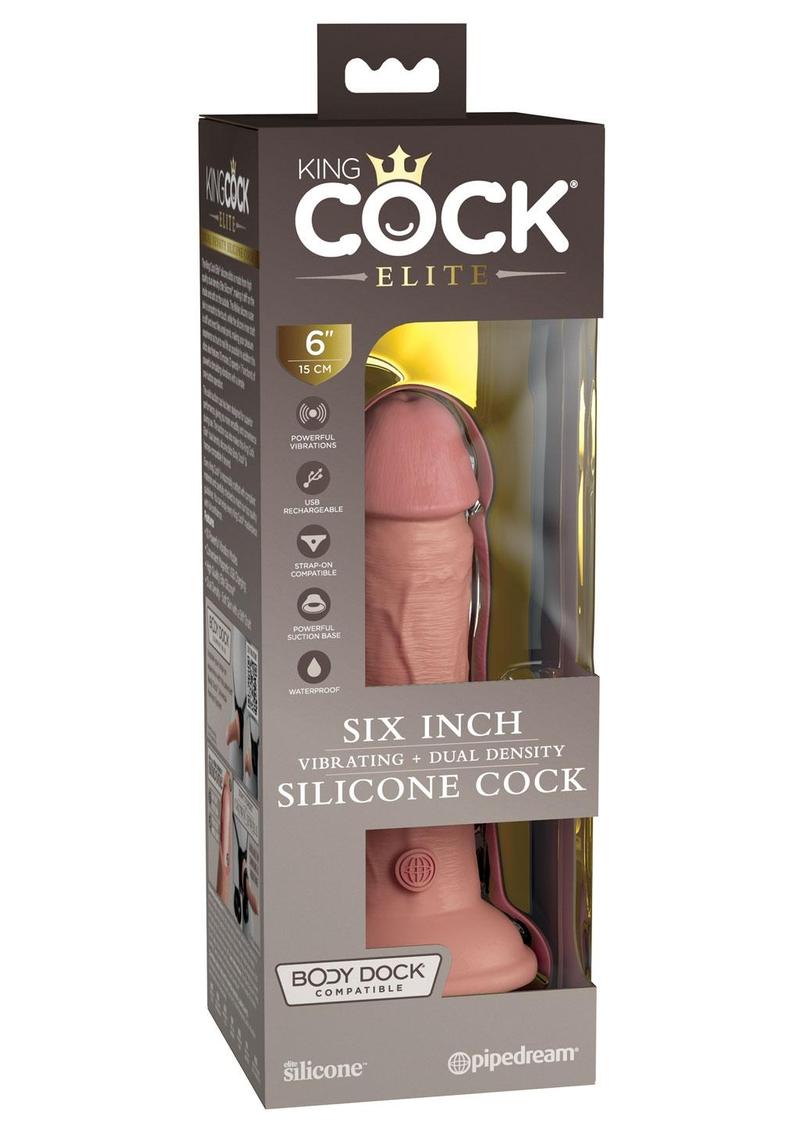 King Cock Elite Dual Density Vibrating Rechargeable Silicone Dildo