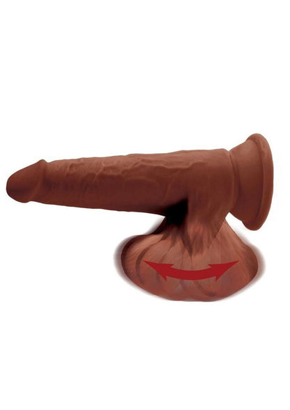 King Cock Plus Triple Density Dildo with Swinging Balls - Chocolate - 8in