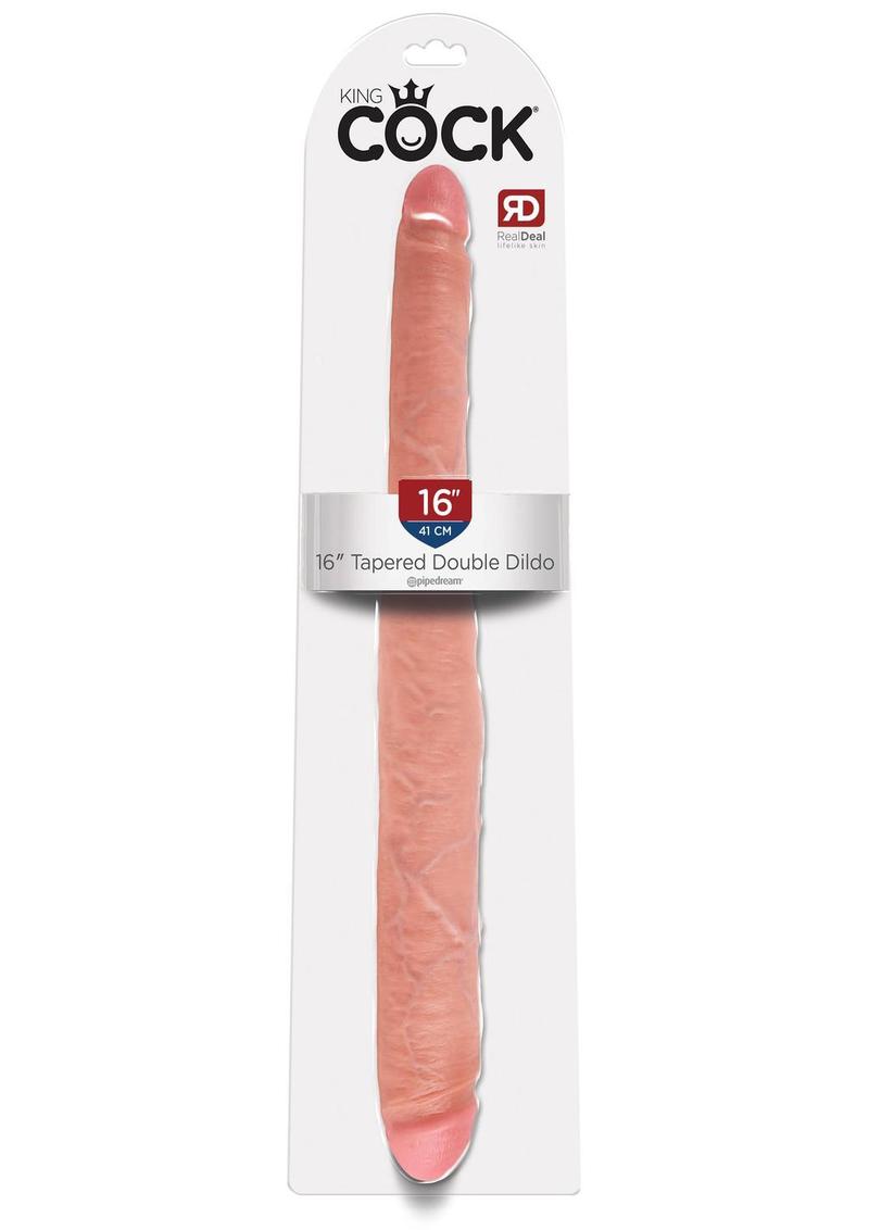 King Cock Tapered Double Dildo - Flesh/Vanilla - 16in