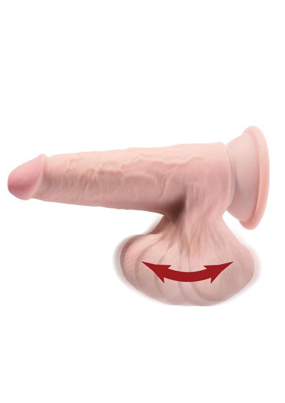 King Cock Triple Density Cock with Swinging Balls - Vanilla - 7in