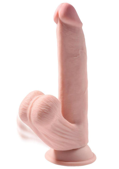 King Cock Triple Density Cock with Swinging Balls - Vanilla - 8in