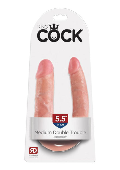 King Cock U-Shaped Medium Double Trouble Dildo