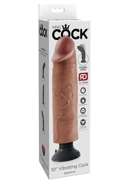 King Cock Vibrating Dildo - Caramel - 10in