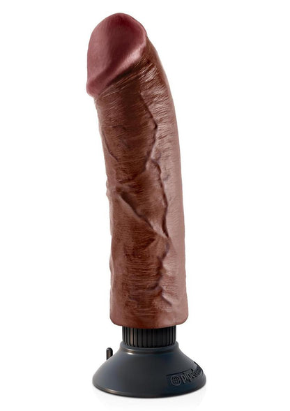 King Cock Vibrating Dildo - Chocolate - 8in