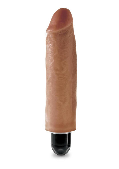 King Cock Vibrating Stiffy Dildo - Caramel/Tan - 6in