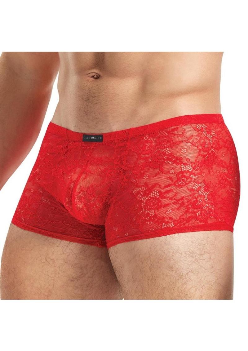 Lace King Lace Boxers - Red - Medium/Small