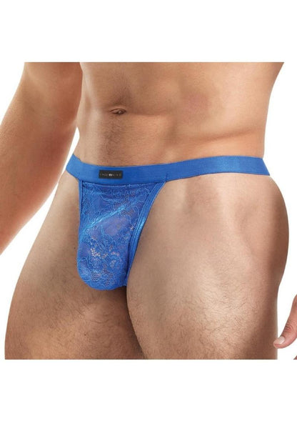 Lace King Lace G-String - Blue - Medium/Small