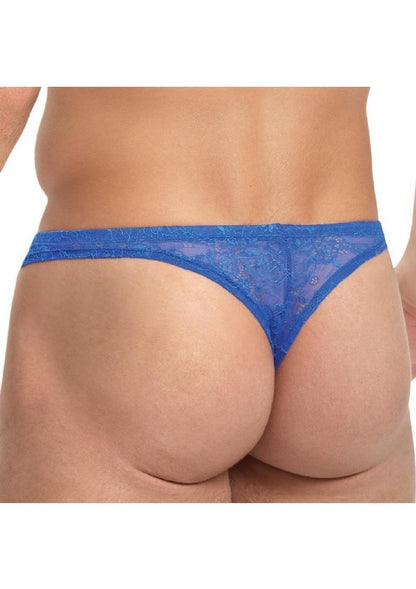 Lace King Lace Thong - Blue - Large/XLarge