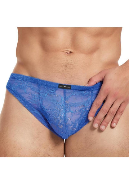 Lace King Lace Thong - Blue - Medium/Small