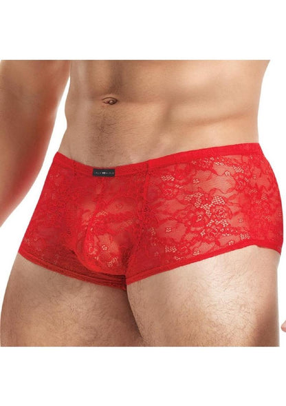 Lace King Lace Trunks - Red - Medium/Small