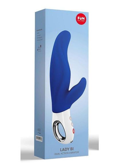 Lady Bi Silicone Vibrator with Clitoral Stimulator - Ultramarine