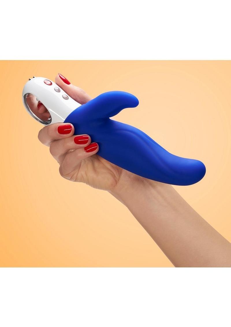 Lady Bi Silicone Vibrator with Clitoral Stimulator - Ultramarine - Blue