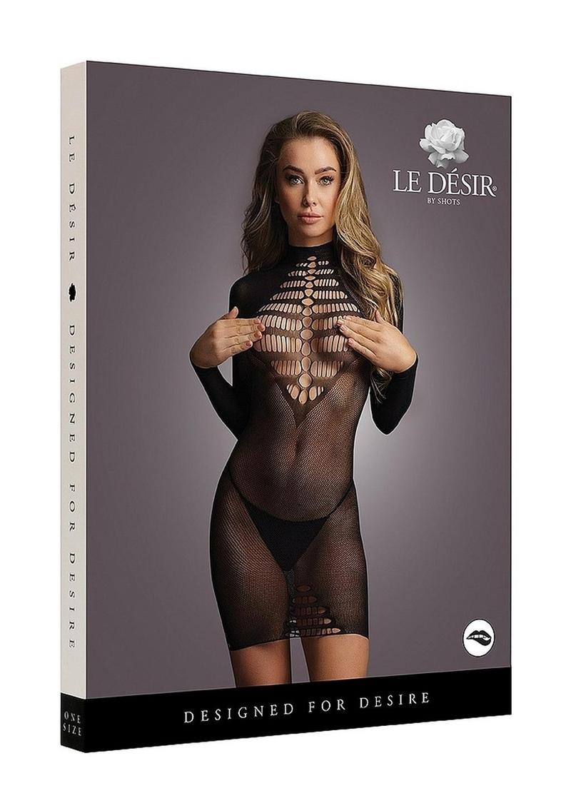 Le Desir Long Sleeve Fishnet Dress