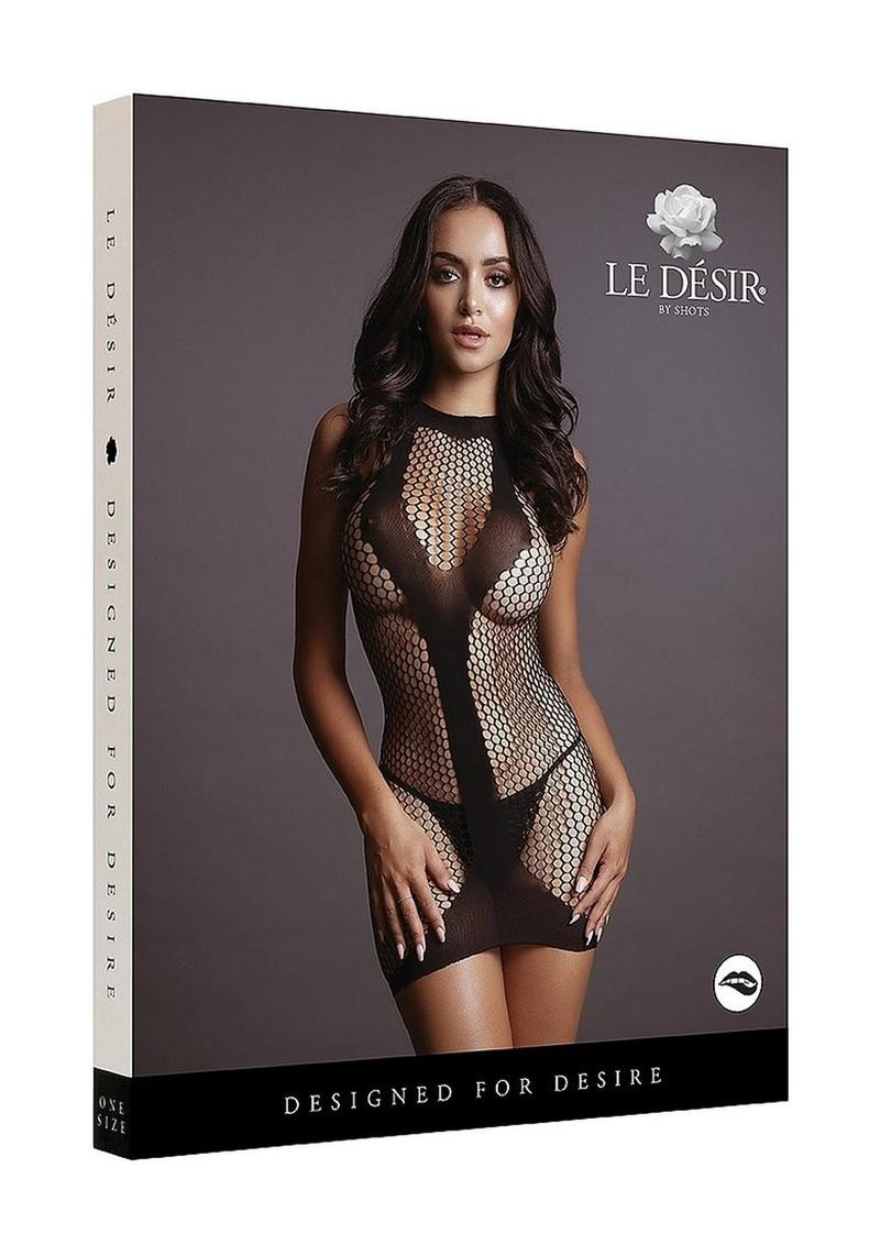 Le Desir Net Contrast Mini Dress