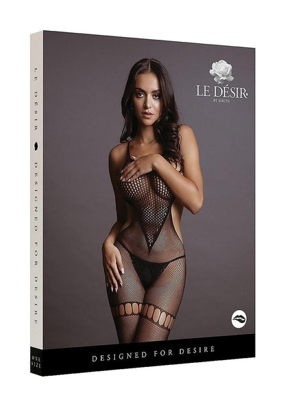 Le Desir Net High Neck Bodystocking