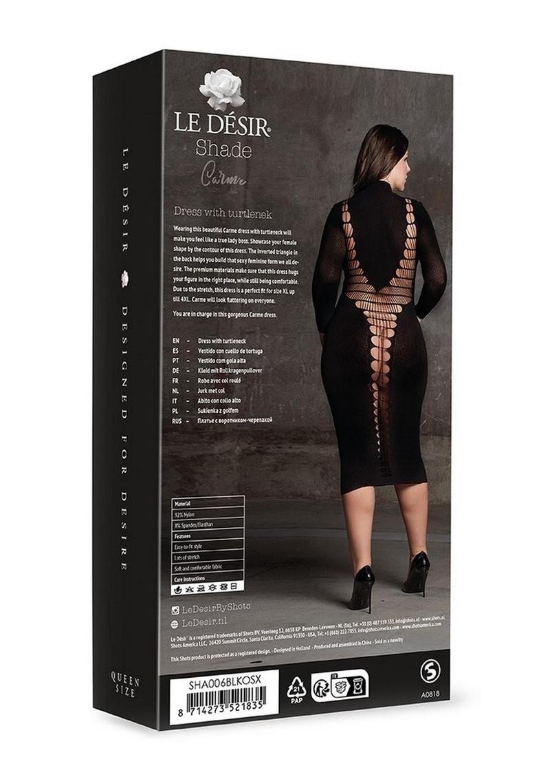 Le Desir Shade Carme Xi Dress with Turtleneck - Black - Queen