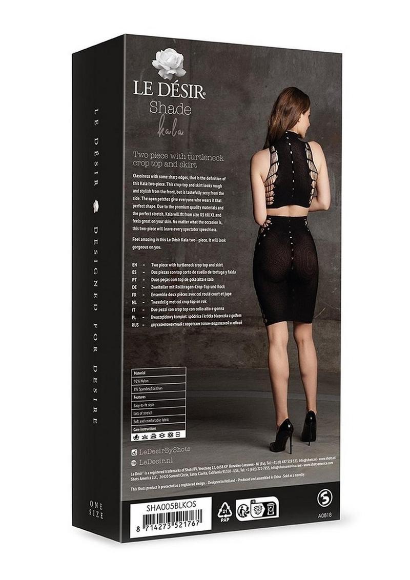 Le Desir Shade Kala Xxxvii Two Piece with Turtleneck, Crop Top and Skirt - Black - One Size