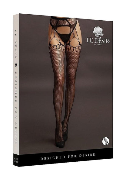 Le Desir Shredded Suspender Pantyhose