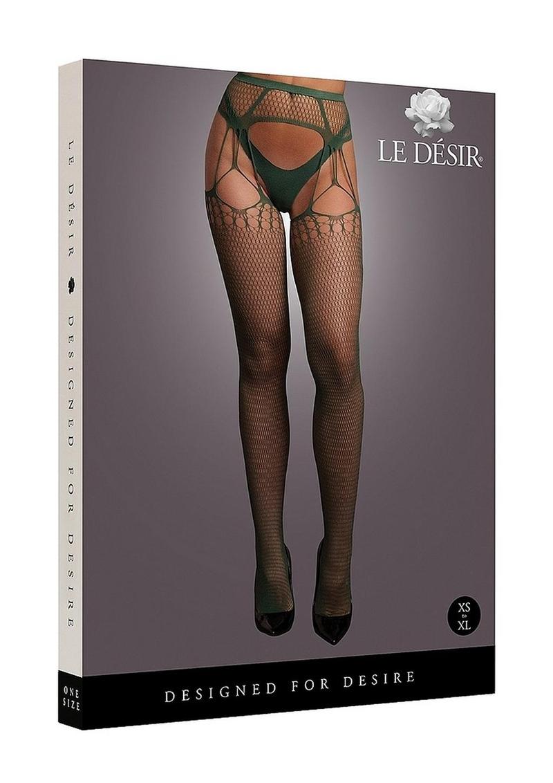 Le Desir Shredded Suspender Pantyhose