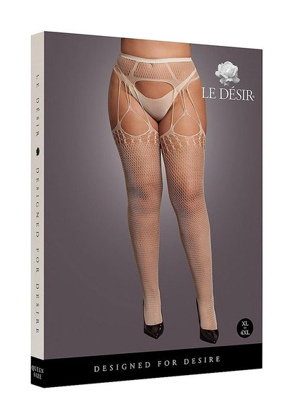 Le Desir Shredded Suspender Pantyhose