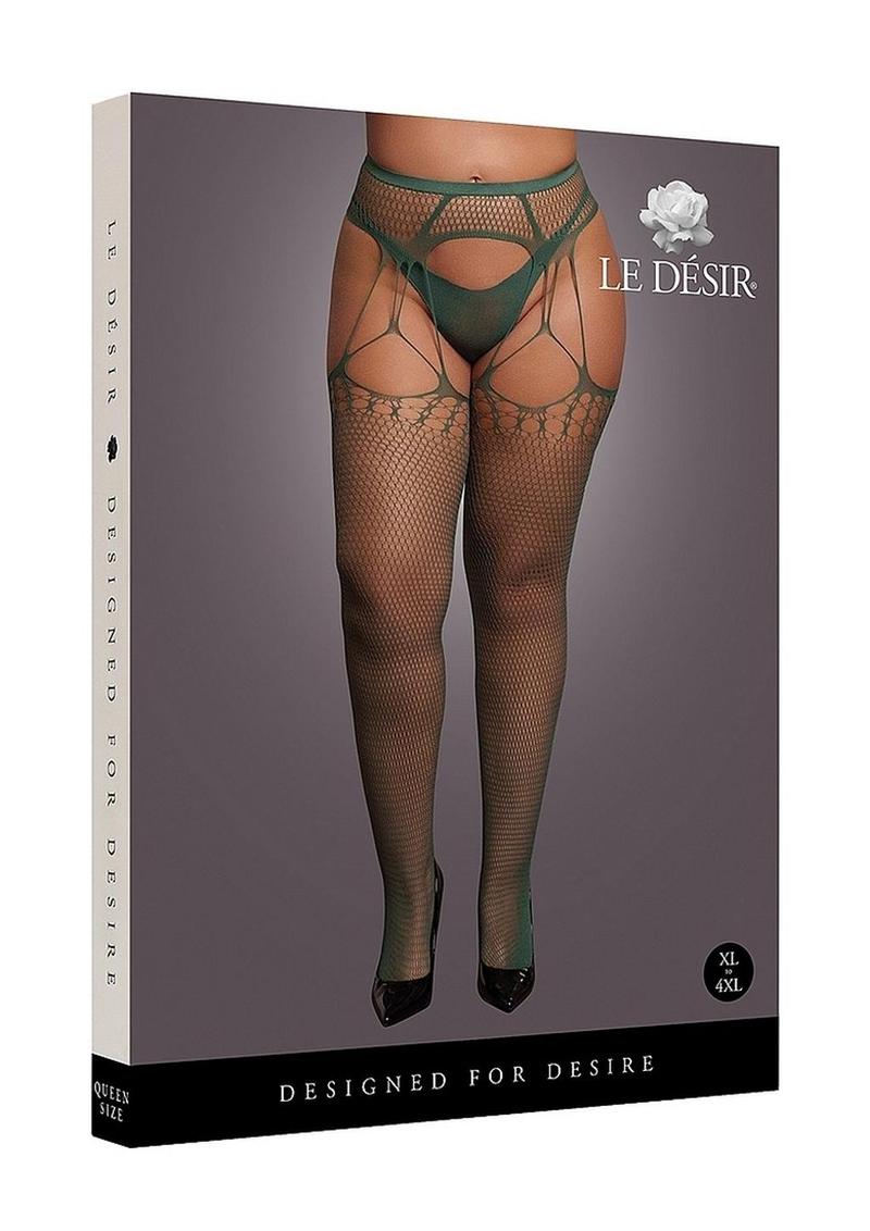 Le Desir Shredded Suspender Pantyhose