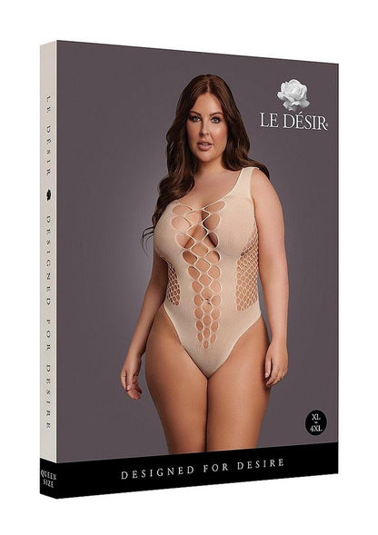 Le Desir V-Neck Teddy with Opaque Panels