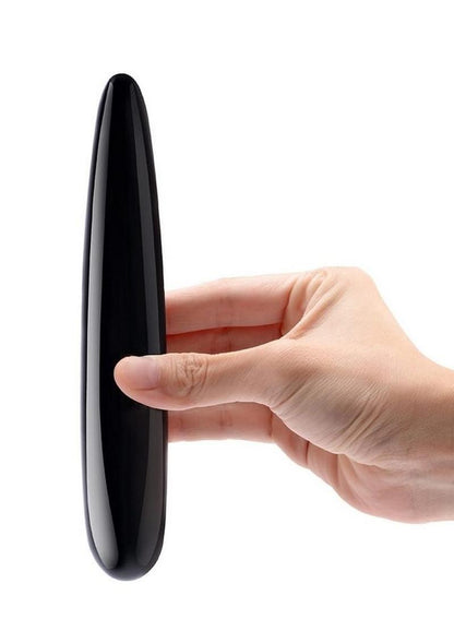 Le Wand Crystal Slim Wand with Silicone Ring - Black Obsidian - Black