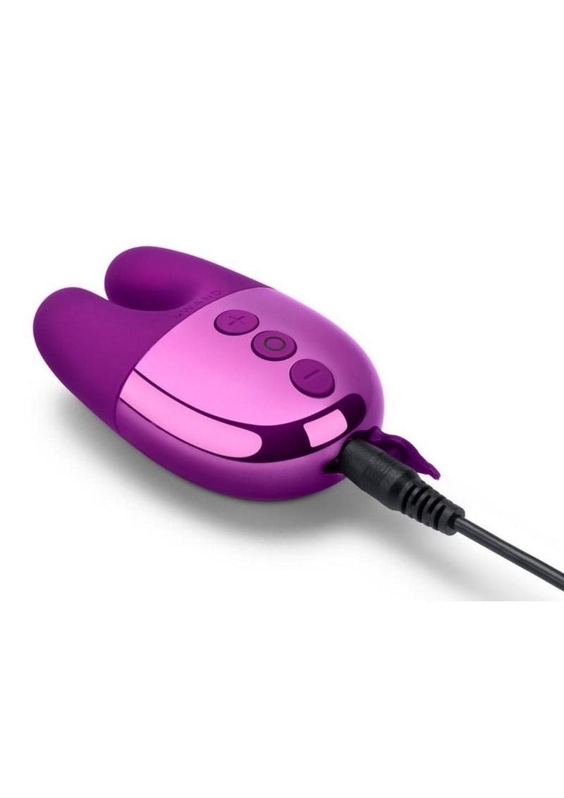 Le Wand Double Vibe Rechargeable Silicone Rabbit Vibrator - Cherry/Purple