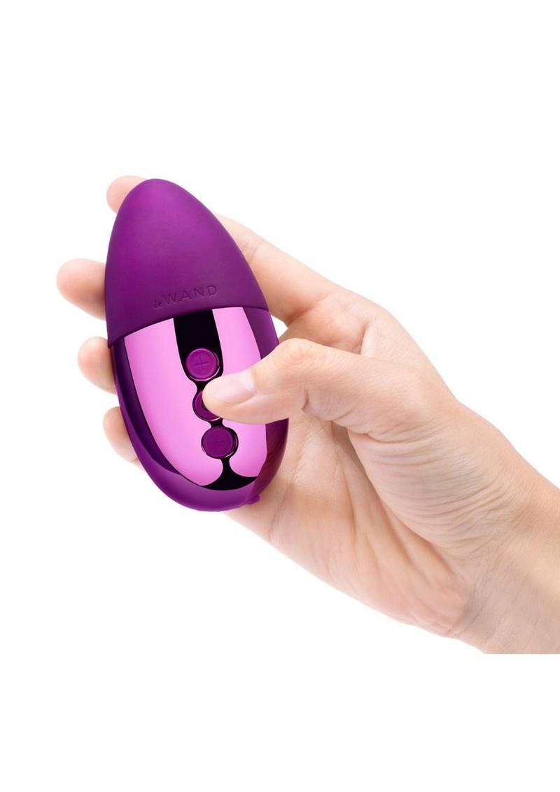 Le Wand Point Rechargeable Silicone Contoured Mini Vibrator - Cherry/Purple